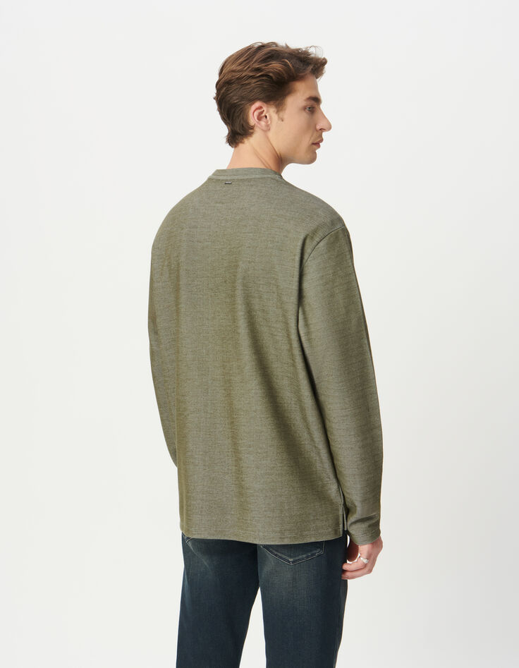 Camiseta manga larga caqui hombre-4