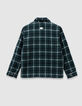 Blouson surchemise à carreaux vert fourré garçon-3