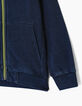 Cardigan indigo à patch army bouclette garçon -5