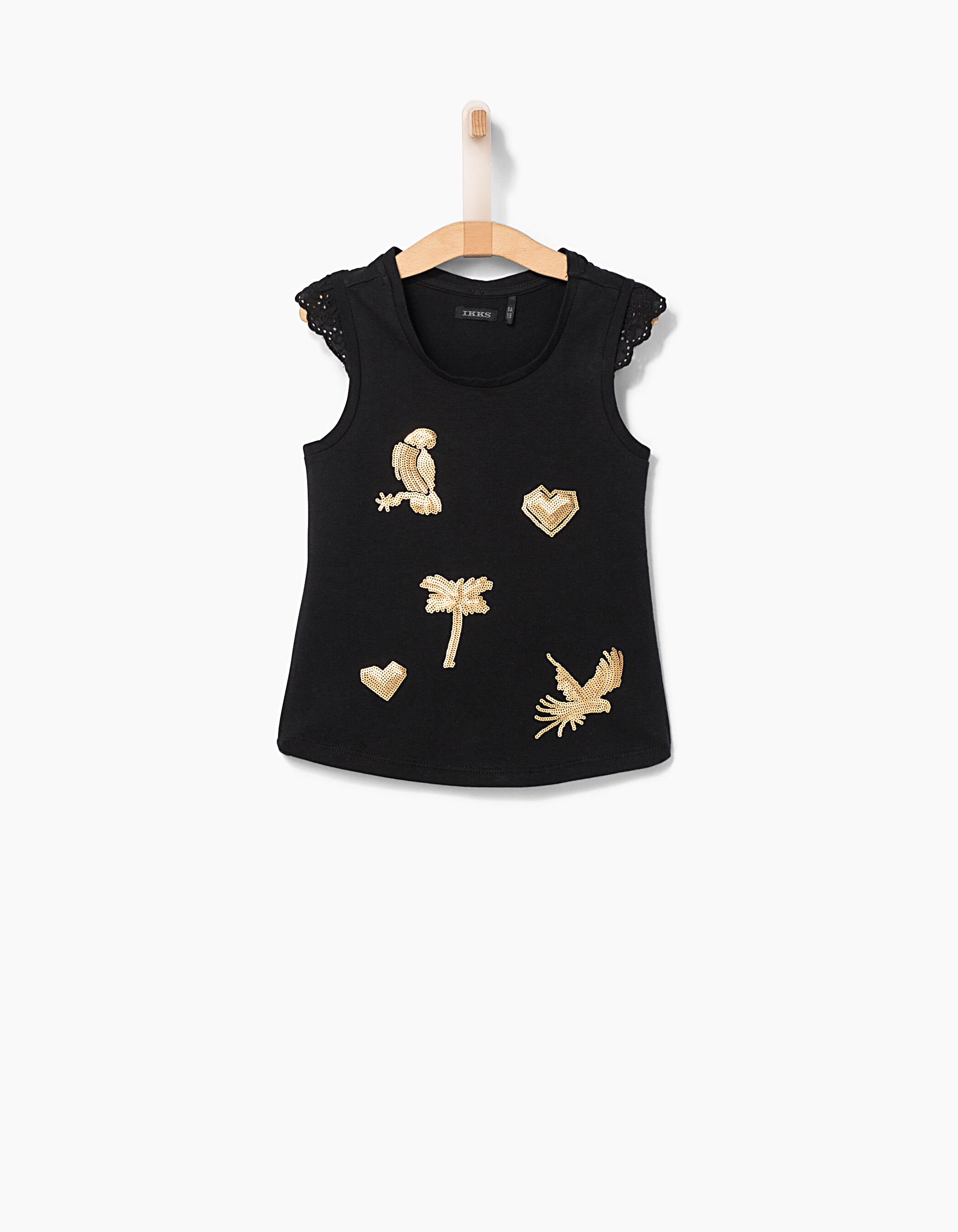 Girls black deals vest top