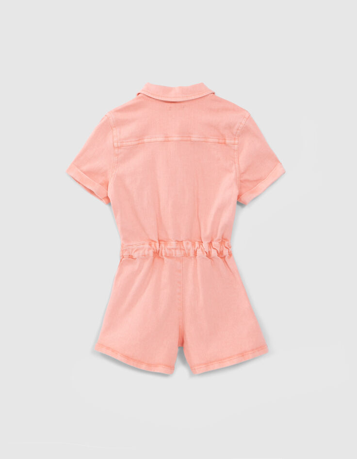 M&auml;dchen-Jeans-Kombishorts, Stickmotive und Nieten, Peach-3