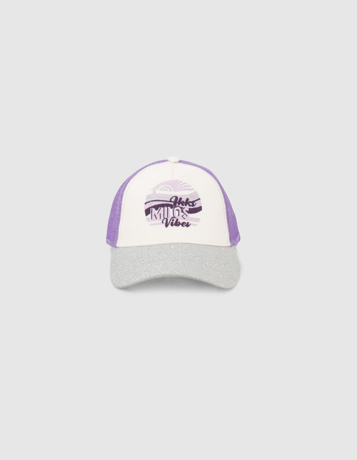 Girls’ violet cap with silver glittery visor - IKKS