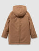 Beige wollen jas met kap dufflecoatstijl jongens-4