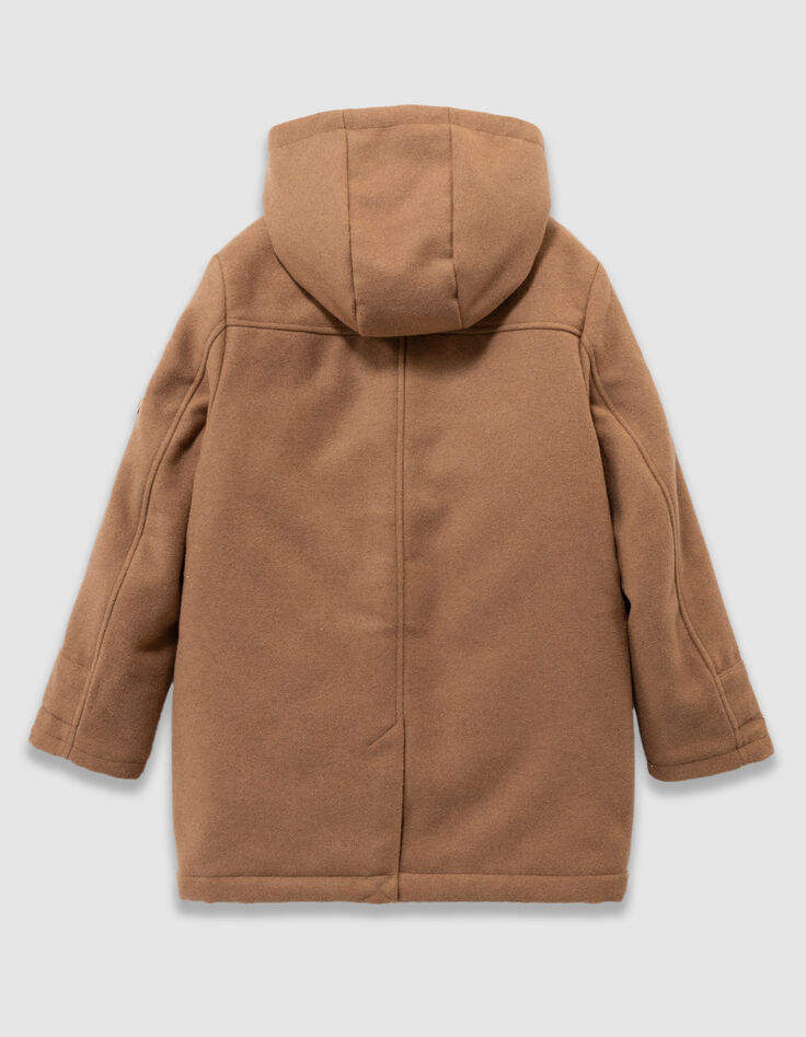 Beige wollen jas met kap dufflecoatstijl jongens-4 Beige wollen jas met kap dufflecoatstijl jongens-4