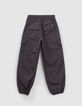 Grijze BATTLEbroek canvasstof parachutestijl meisjes-3