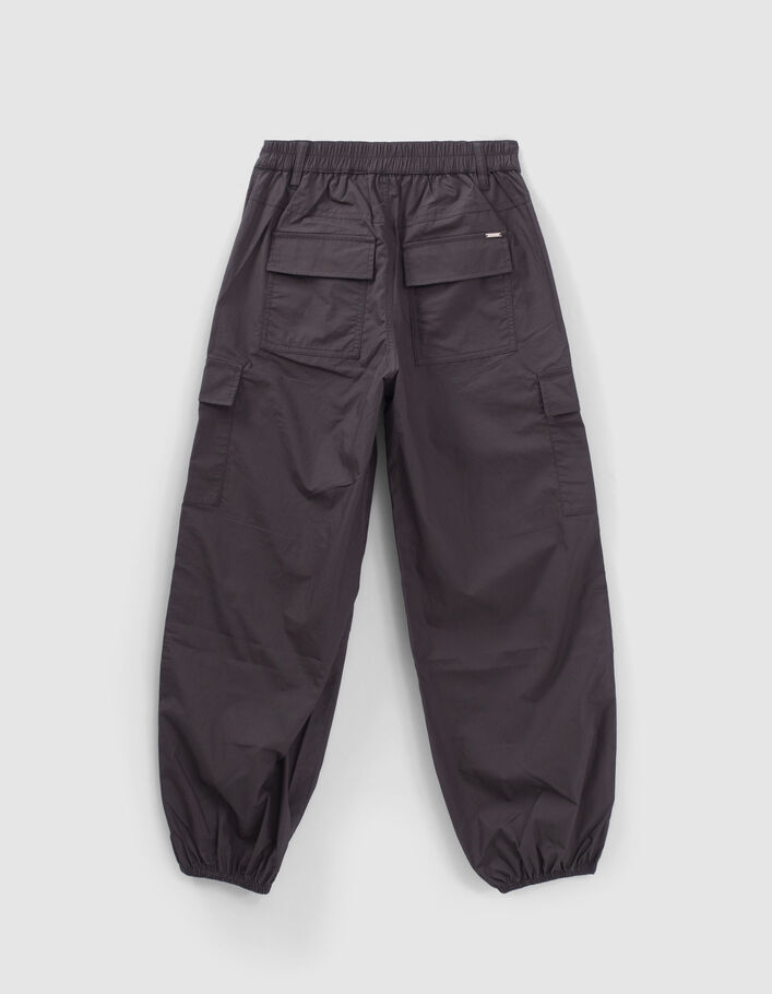 Pantalón battle gris lona paracaídas niña-5