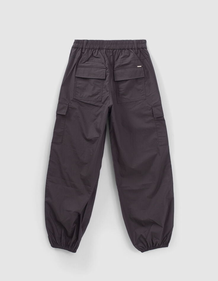 Grijze BATTLEbroek canvasstof parachutestijl meisjes-3