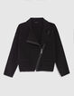 Women’s black knit cardigan with asymmetric zip-6