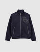 Cardigan marine molleton tech fleece relief&eacute; gar&ccedil;on-1
