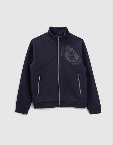Cardigan marine molleton tech fleece relief&eacute; gar&ccedil;on - IKKS