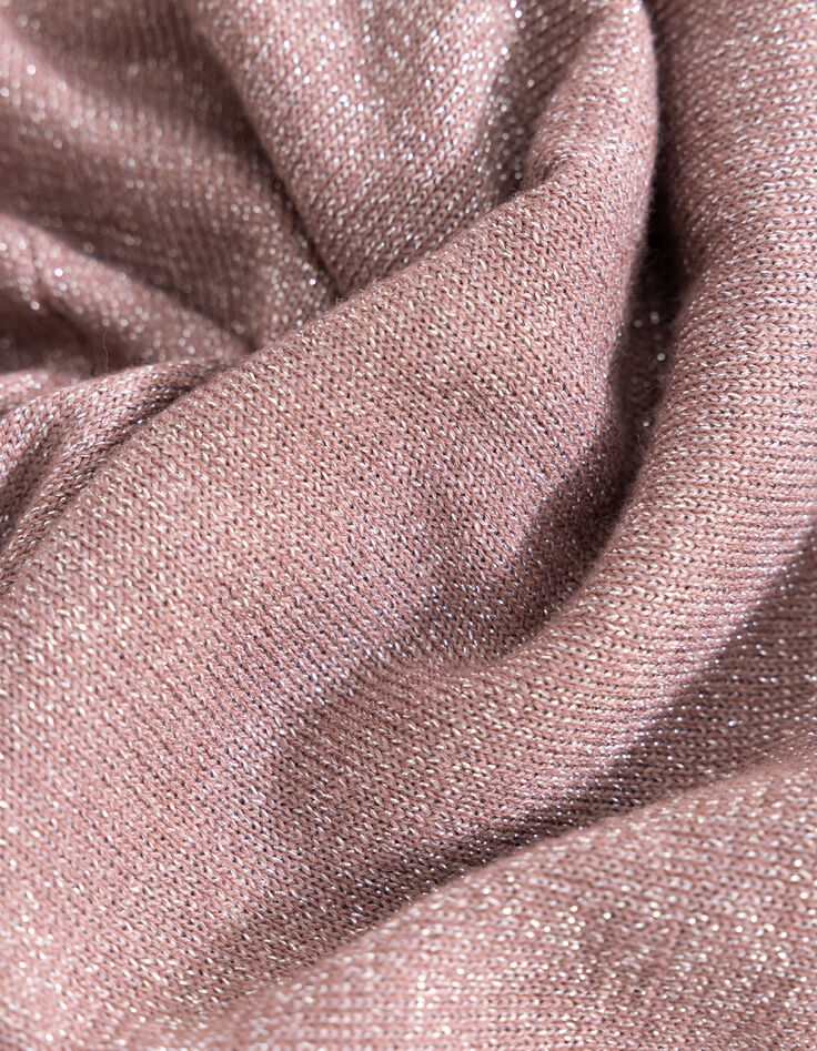 Cardigan capuche bordeaux tricot lurex chevrons dos Femme-8