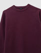 Robe pull bordeaux tricot fille-5