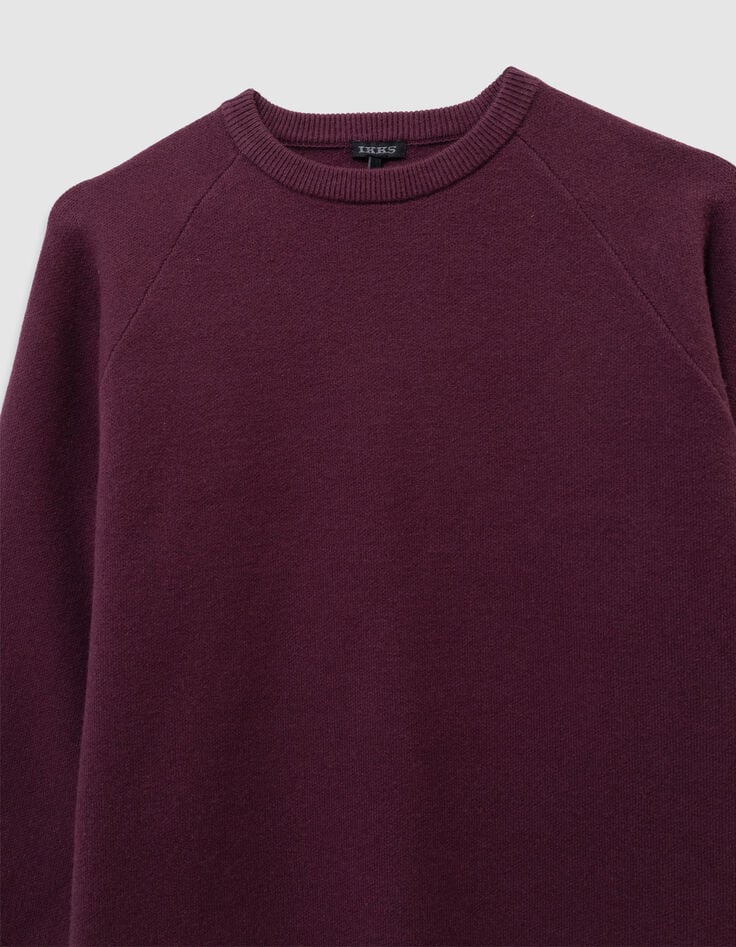 Robe pull bordeaux tricot fille-5
