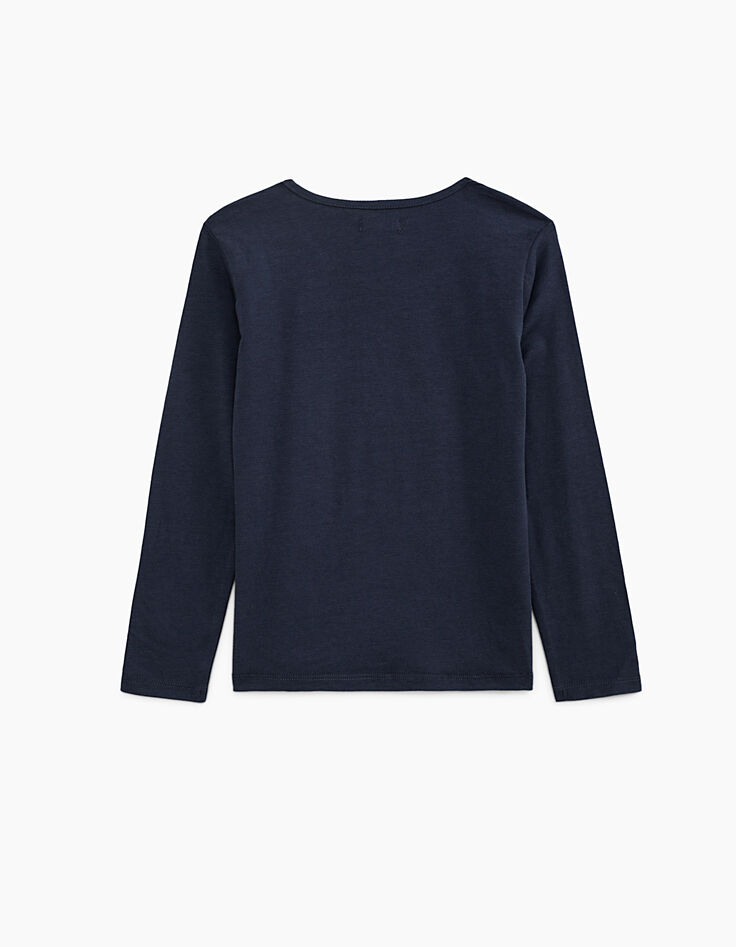 Tee-shirt navy 6 en sequins réversibles fille-3 Tee-shirt navy 6 en sequins réversibles fille-3