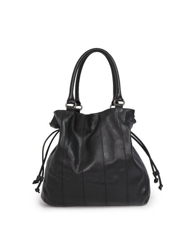 Bolso de cuero negro mujer - IKKS