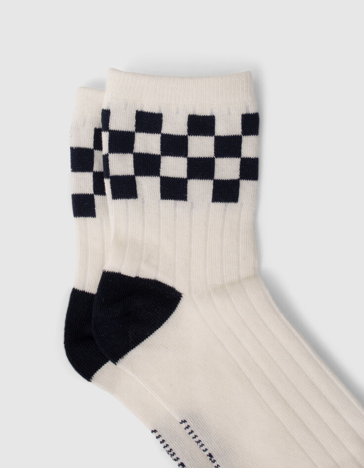 Jungensocken in Marineblau, Weiß und Blau-5