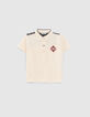 Polo beige maxi coton bio patch au dos bébé garçon-1