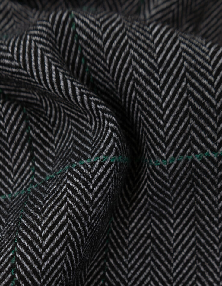 Women's black herringbone check suit pants-7