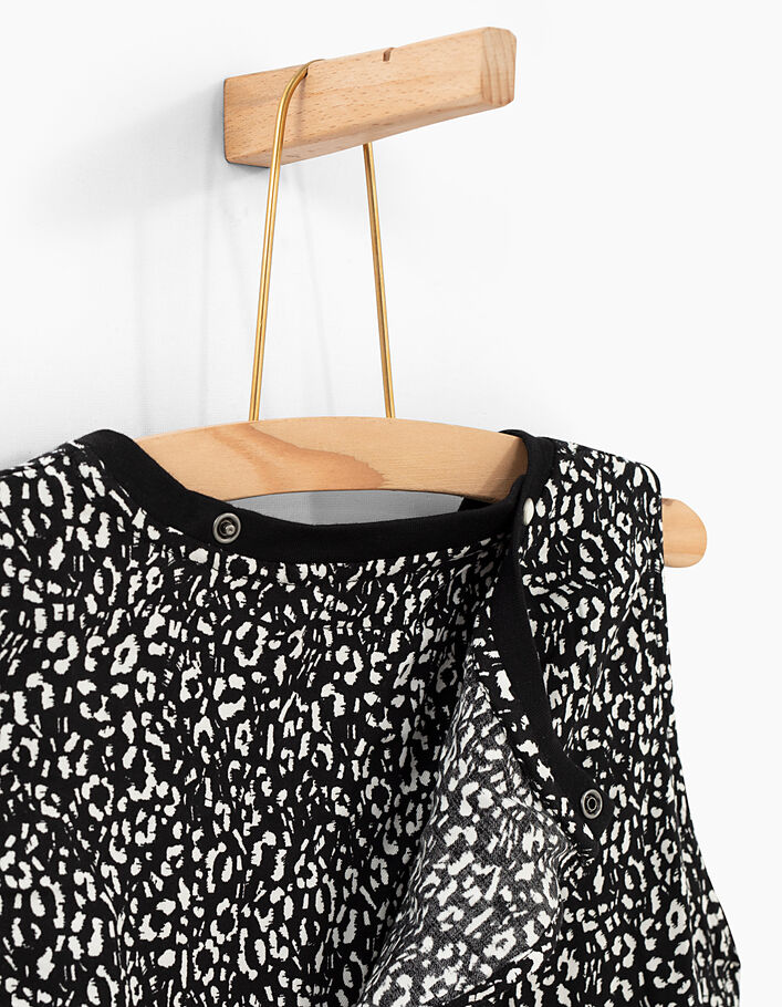 Combinaison-pantalon noire imprimée léopard fille - IKKS