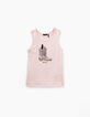Girls’ light pink vest top with studded cowboy boot-2
