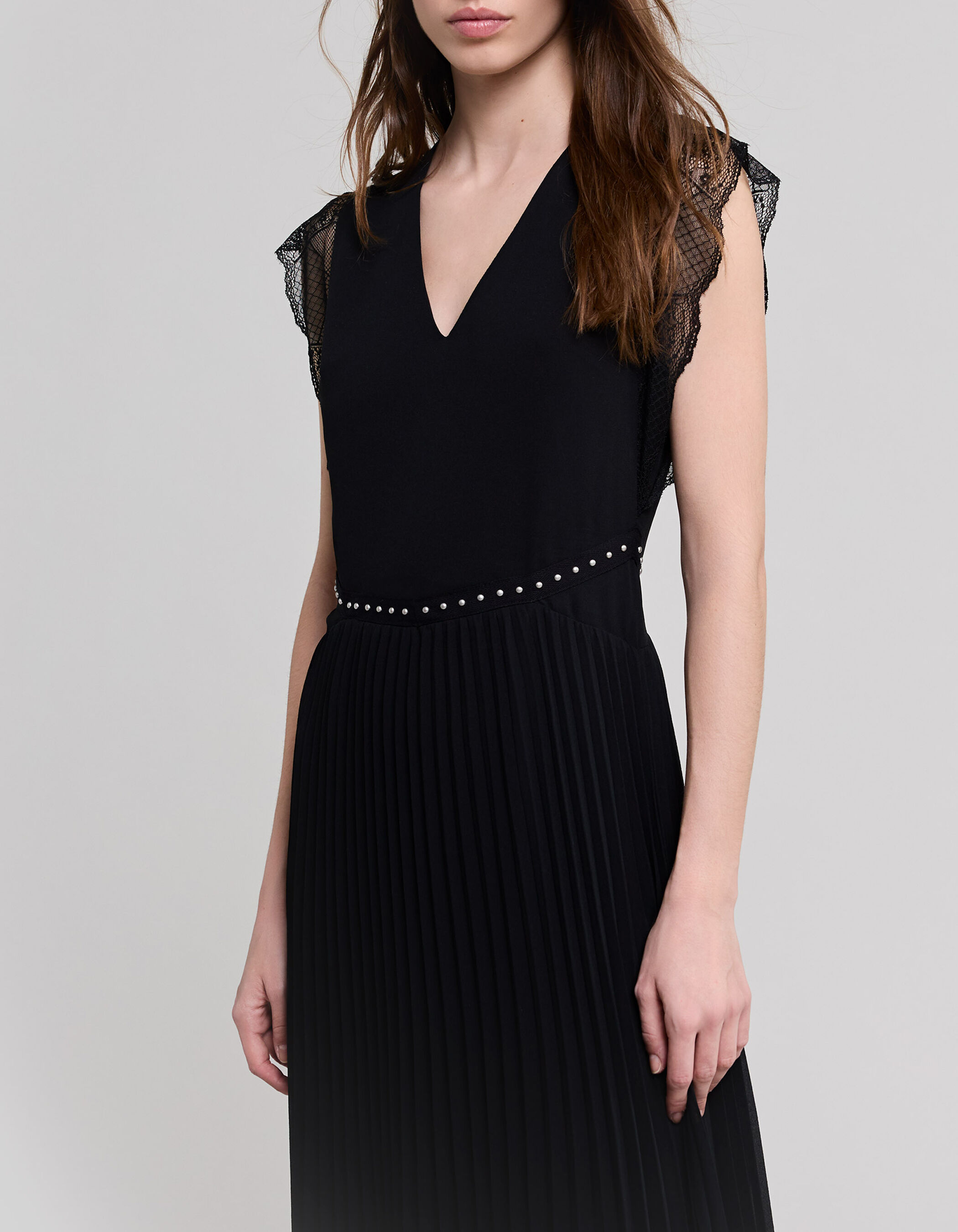 Lange shop plisse jurk