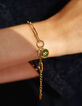 I.Code gold-tone metal fine chain bracelet with charm-1