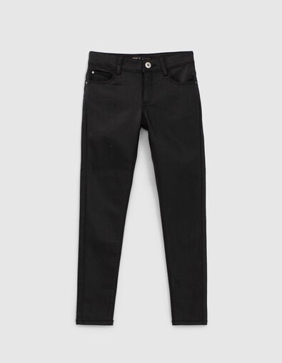 Zwarte gecoate skinny jeans meisjes - IKKS