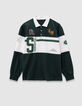 Boys’ green long-sleeved polo shirt, print and embroidery-4