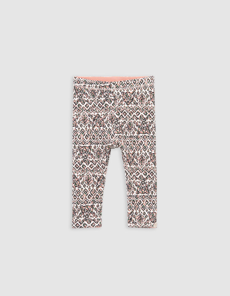 Reversible ethnic graphic and green baby girl leggings-3 Reversible ethnic graphic and green baby girl leggings-3