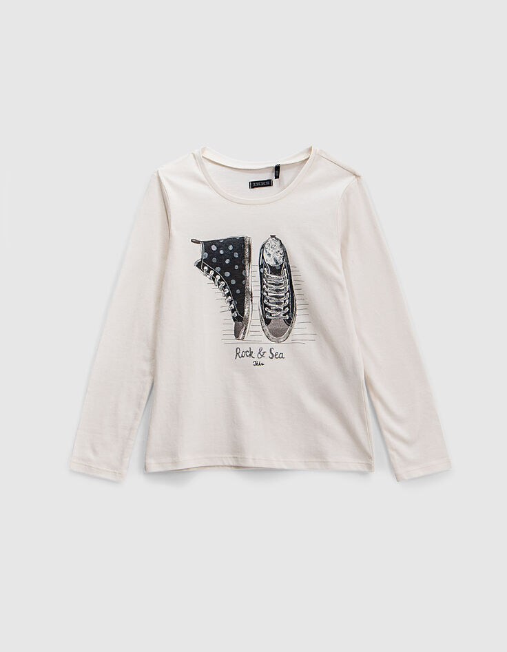 Camiseta cruda visual deportivas de lunares niña-2