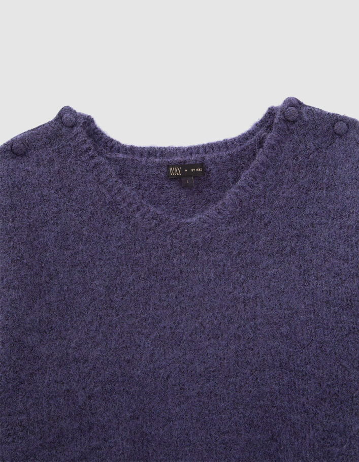 Girls’ purple knit cropped sweater - IKKS