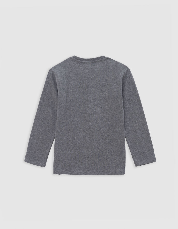 T-shirt gris visuel polaro&iuml;d emboss&eacute; gar&ccedil;on-3