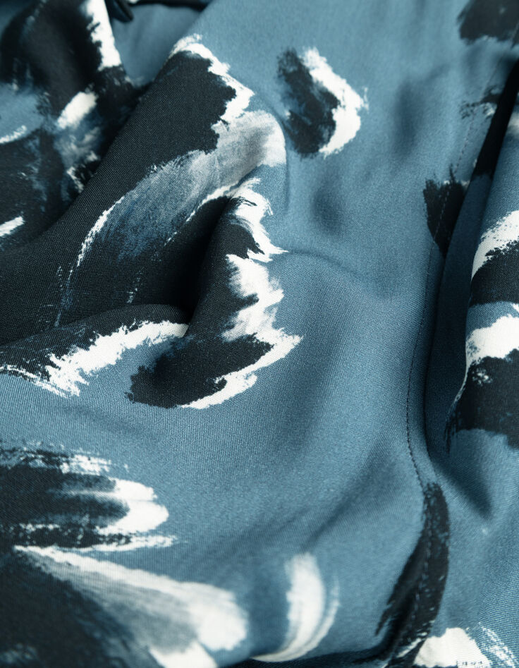 Chemise regular bleue imprimé arty floral Homme-7