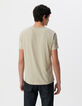 Men’s beige organic cotton Essential V-neck T-shirt-3