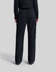 Brede zwarte broek gerecycleerd met battle-model Dames-3