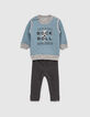 Baby boys’ grey sweatshirt and trousers outfit-2