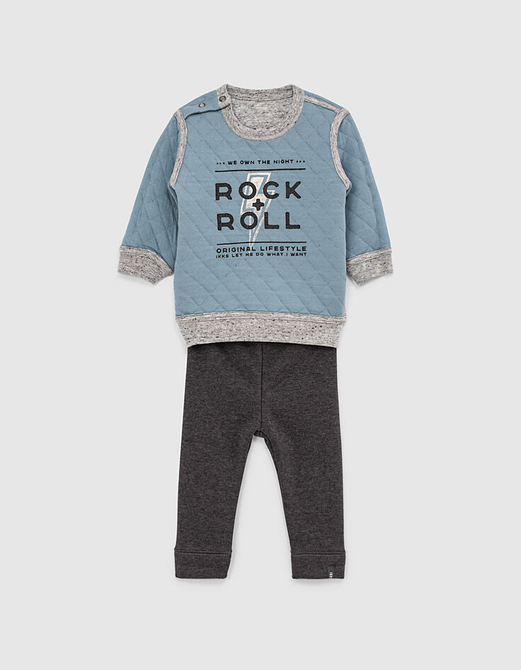 Baby boys’ grey sweatshirt and trousers outfit-2 Baby boys’ grey sweatshirt and trousers outfit-2