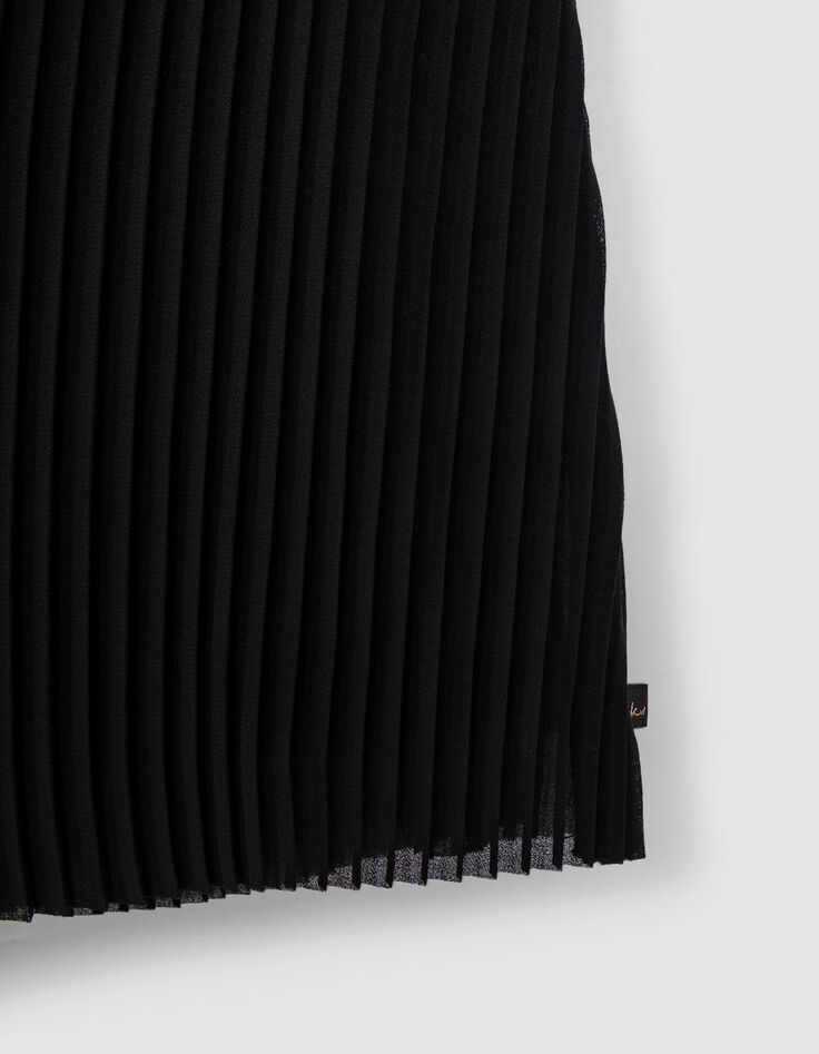 Zwarte jurk pliss&eacute; fantasievolants meisjes-4