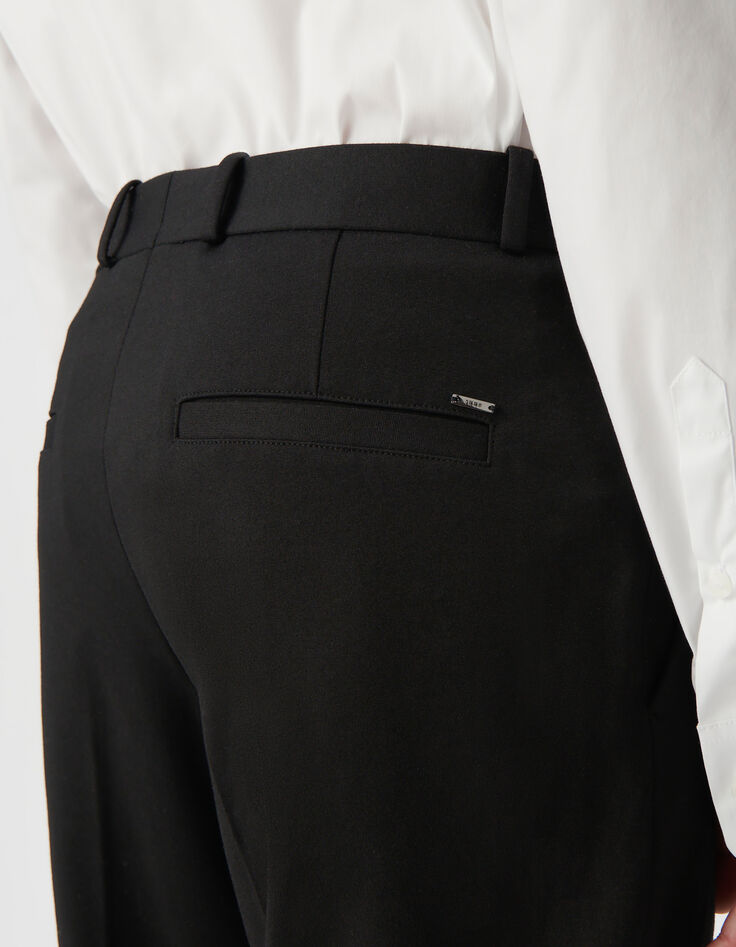 Men&rsquo;s black Milano knit STRAIGHT suit trousers-4