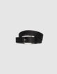 Ceinture noire cuir lisse boucle ovale Homme-1