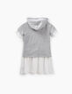 Robe sweat gris et blanc trompe-l'œil fille-3