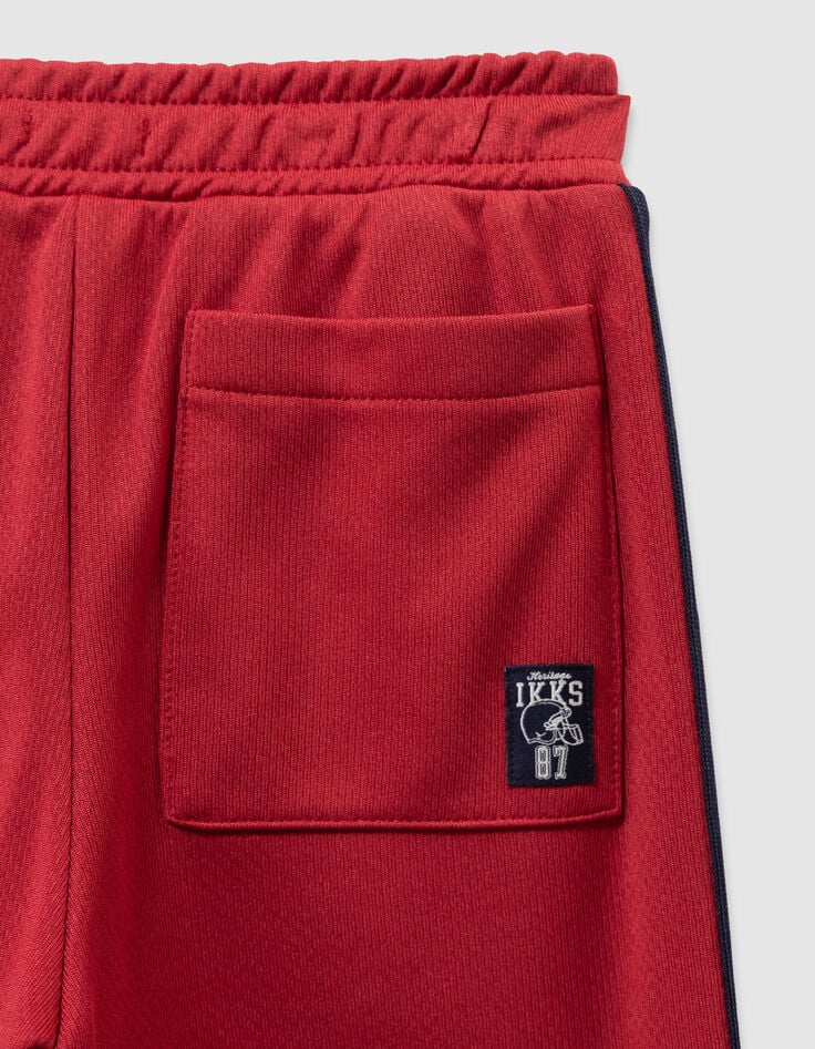 Rote Jungenjogginghose mit marineblauen Streifen-6 Rote Jungenjogginghose mit marineblauen Streifen-6
