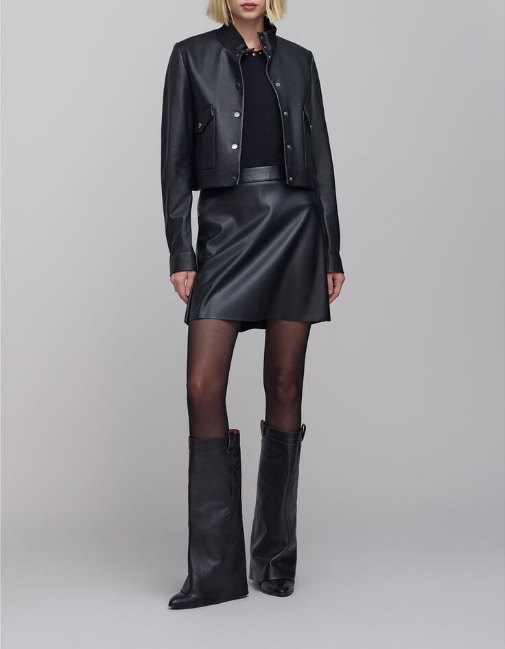 Jupe courte noir esprit rock Femme-2 Jupe courte noir esprit rock Femme-2