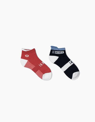 Weiße und marineblaue kurze Mädchensocken  - IKKS