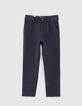 Navy tricot chinobroek jongens -1