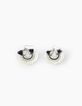 Pendientes perlas pompones media luna mujer-1