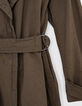Trench long en lin kaki détails oeillets femme-6