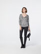 Pull col V en viscose imprimé floral métallisé femme-6