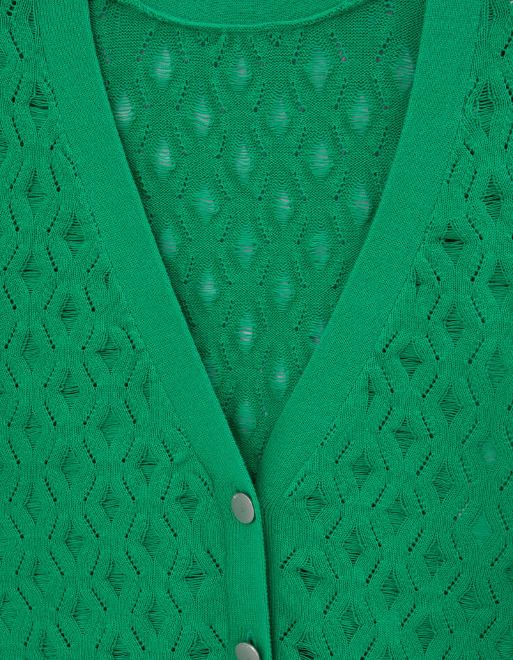 Camiseta menta punto calado mujer-7