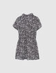 Schwarzes Mädchenkleid, LENZING™ ECOVERO™, Dschungel-Print-3